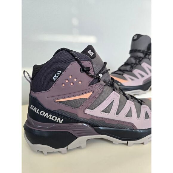 Salomon X Ultra 360 Mid CSWP Women's Boots Mauve Black Coral 9.5 NWT No Box - Picture 2 of 10
